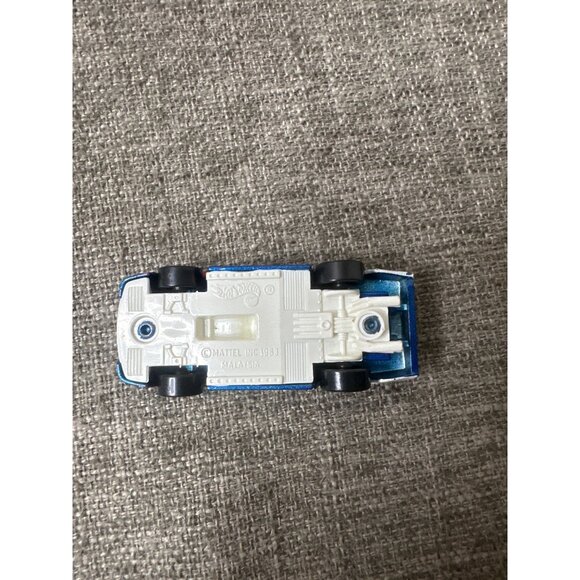 1983 Hot Wheels Blue Race Car With Flames & Spoiler Mattel Die Cast Toy Car - Picture 6 of 7